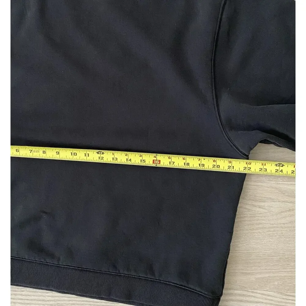 Lunya Woman's Cozy Fleece‎ Crewneck Sweatshirt M Black Loungewear Travel